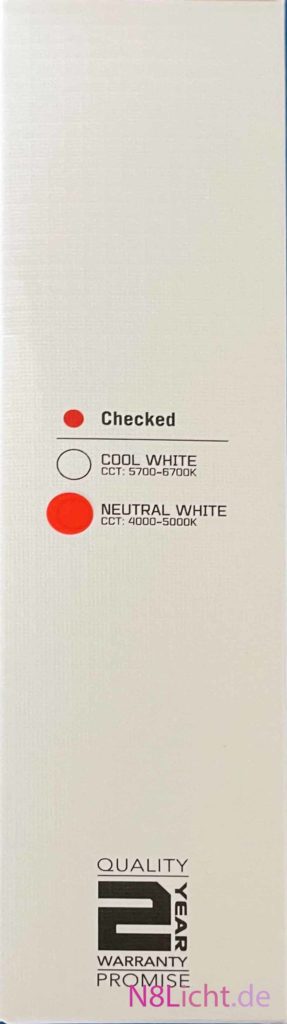 Arkfeld UV Taschenlampe OD Grün - Verpackung Seitenansicht Checked Cool White or Neutral White